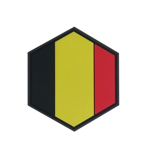 Hexagon PVC Patch Belgium Flag