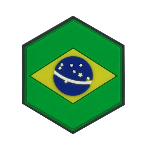 Hexagon PVC Patch Brazil Flag