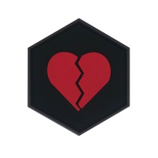 Hex PVC Patch Broken Heart