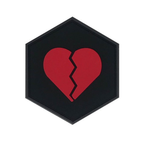 Hex PVC Patch Broken Heart
