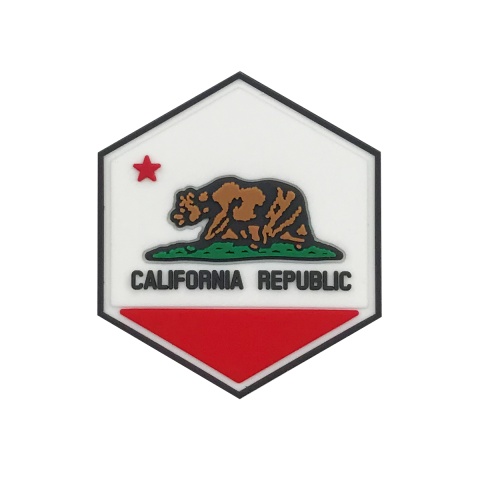 Hexagon PVC Patch California Flag
