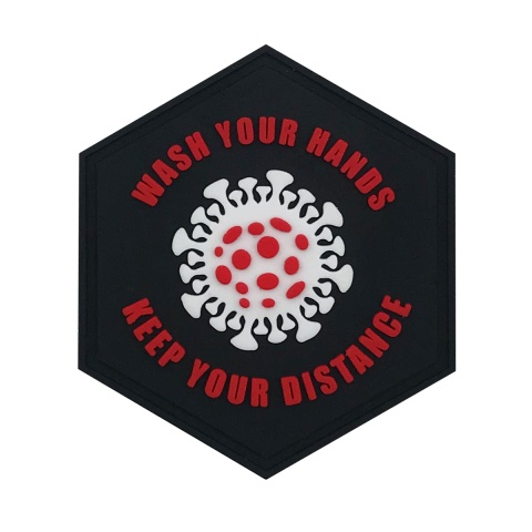 Hexagon PVC Patch Wash your hands, Keep your distance