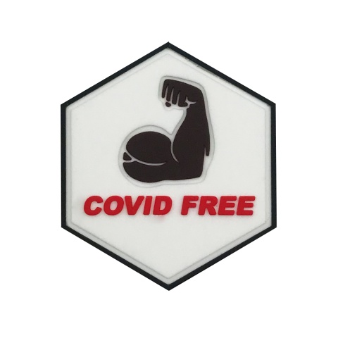 Hexagon PVC Patch Covid Free Brown Muscle
