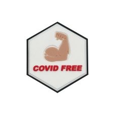Hexagon PVC Patch Covid Free White Muscle