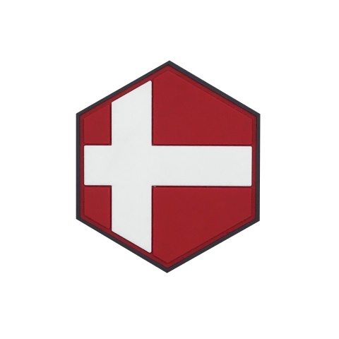 Hexagon PVC Patch Denmark Flag