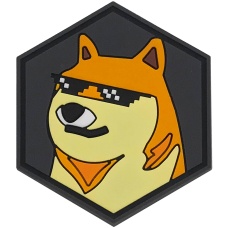 Hexagon PVC Patch Cool Doge