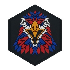 Hexagon PVC Patch Eagle Face