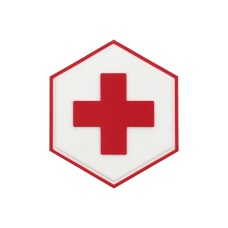 Hexagon PVC Patch Red Cross