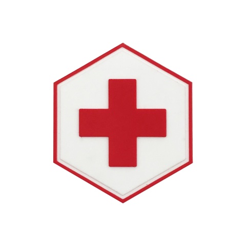 Hexagon PVC Patch Red Cross