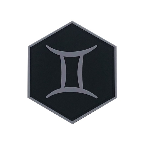 Hexagon PVC Patch Zodiac Sign Gemini Symbol