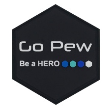 Hexagon PVC Patch GoPew, Be a Hero