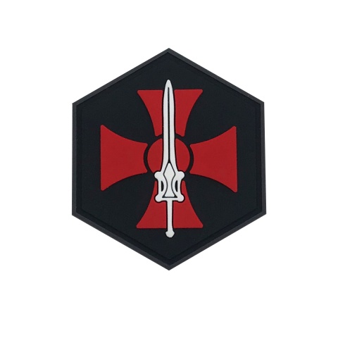 Hexagon PVC Patch He-Man Sword