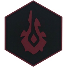 Hexagon PVC Patch World Of Warcraft Horde Symbol