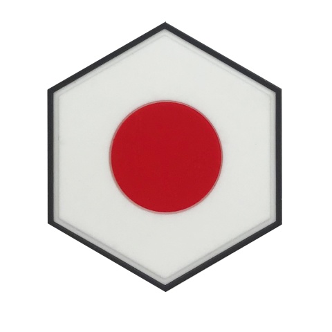 Hexagon PVC Patch Japan Flag