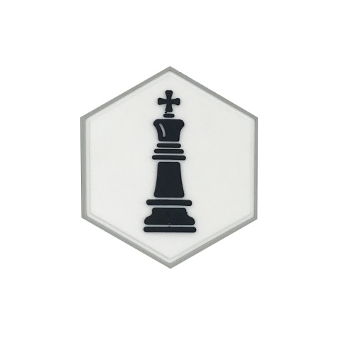 Hex PVC Patch Black King Chess Piece
