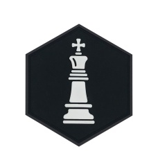 Hex PVC Patch White King Chess Piece