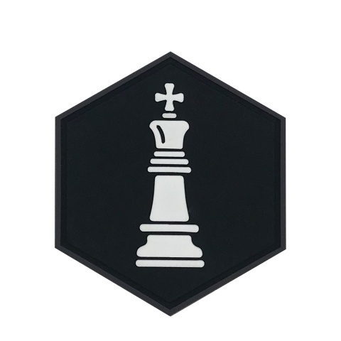 Hex PVC Patch White King Chess Piece