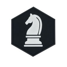 Hex PVC Patch White Knight Chess Piece