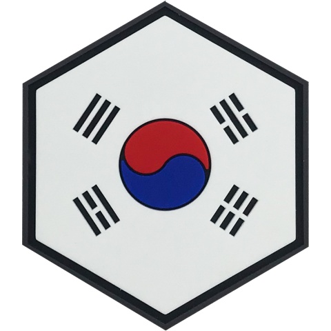 Hexagon PVC Patch Korea Flag