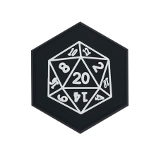 Hexagon PVC Patch D&D 20 Sided Die