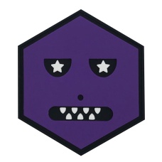 Hexagon PVC Patch Purple Monster