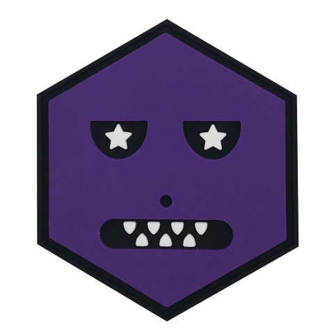 Hexagon PVC Patch Purple Monster