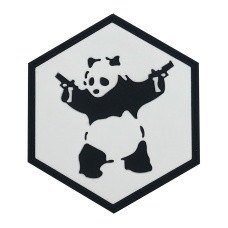 Hexagon PVC Patch Armed Panda