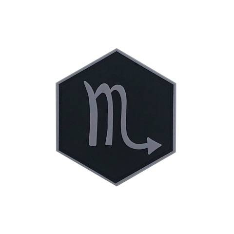 Hexagon PVC Patch Zodiac Sign Scorpio Symbol