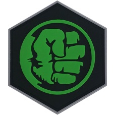 Hexagon PVC Patch Hulk Smash