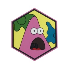 Hexagon PVC Patch Surprised Patrick