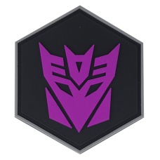 Hexagon PVC Patch Transformers Decepticon Badge