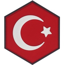 Hexagon PVC Patch Turkey Flag
