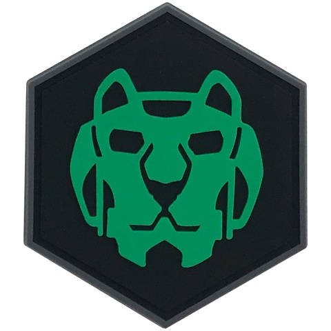 Hexagon PVC Patch Vultron Green Lion