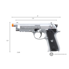 HFC Metal M9 Green Gas Powered Airsoft Pistol (Color: Silver)