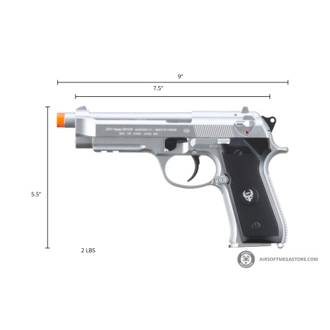 HFC Metal M9 Green Gas Powered Airsoft Pistol (Color: Silver)