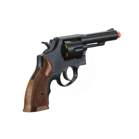HFC Airsoft Gas Powered Revolver Pistol w/ 6 BB Shells - BLACK