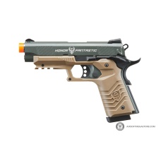 HFC Classic .45 Series Metal Green Gas Blowback Airsoft Pistol (Color: Black & Dark Earth)