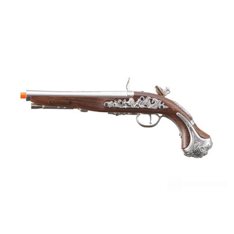 HFC George Washington Flintlock Airsoft Green Gas Powered Pistol (Color: Silver)