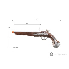 HFC George Washington Flintlock Airsoft Green Gas Powered Pistol (Color: Silver)