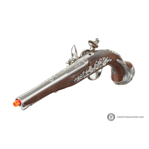 HFC George Washington Flintlock Airsoft Green Gas Powered Pistol (Color: Silver)