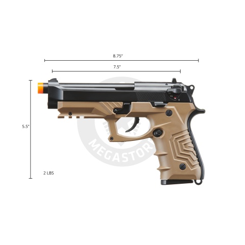 HFC Metal M92 Full-Automatic Green Gas Blowback Airsoft Pistol (Color: Black & Dark Earth)