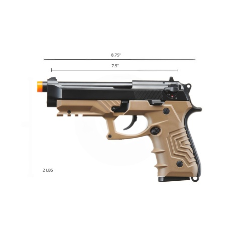 HFC Metal M92 Full-Automatic Green Gas Blowback Airsoft Pistol (Color: Black & Dark Earth)