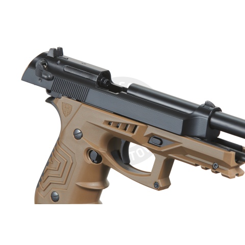 HFC Metal M92 Full-Automatic Green Gas Blowback Airsoft Pistol (Color: Black & Dark Earth)