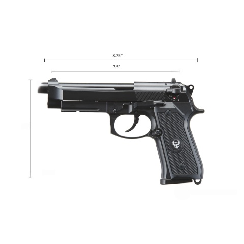 HFC Metal M9 Full-Automatic Green Gas Blowback Airsoft Pistol - (Black)