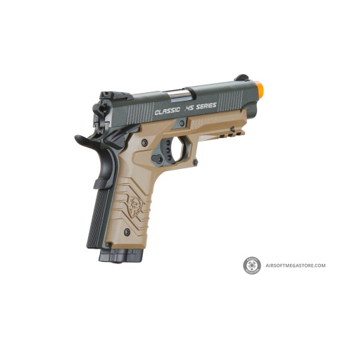 HFC Classic .45 Series Metal Co2 Blowback Airsoft Pistol (Color: Black & Dark Earth)