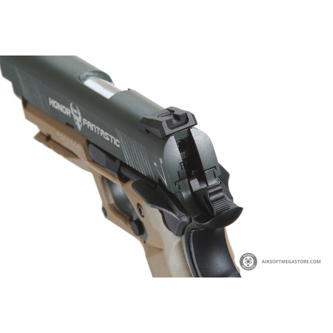 HFC Classic .45 Series Metal Co2 Blowback Airsoft Pistol (Color: Black & Dark Earth)