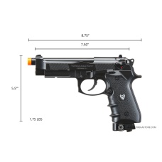 HFC Metal M190 Co2 Gas Blowback Airsoft Pistol with Compensator (Color: Black)