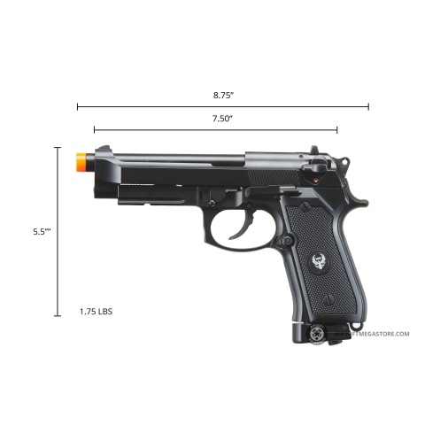 HFC Metal M9 Co2 Semi-Auto Gas Blowback Airsoft Pistol - (Black)