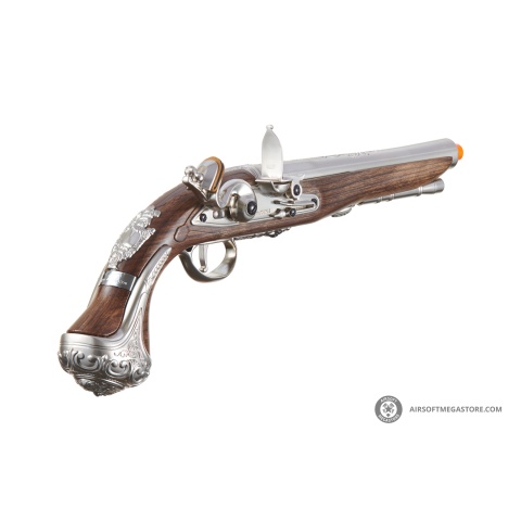 HFC George Washington Flintlock Airsoft Co2 Powered Pistol (Color: Silver)