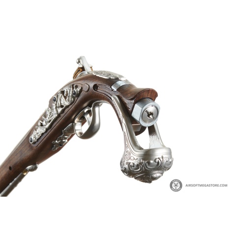 HFC George Washington Flintlock Airsoft Co2 Powered Pistol (Color: Silver)